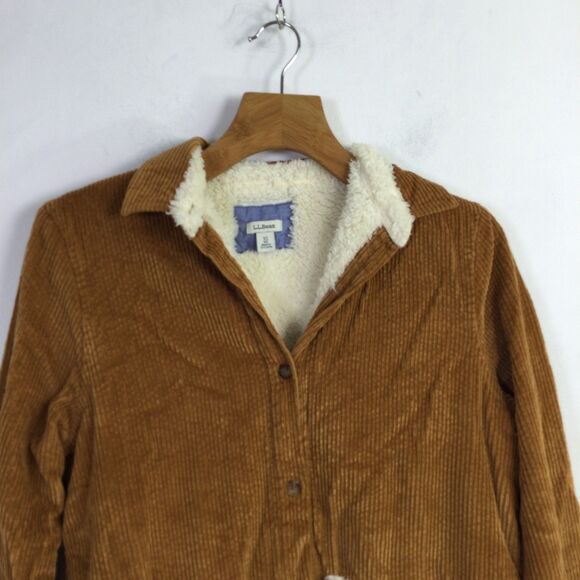 L.L Bean Womens Comfort Corduroy Jacket Long Sleeves Saddle Brown Size XS - Picture 14 of 16